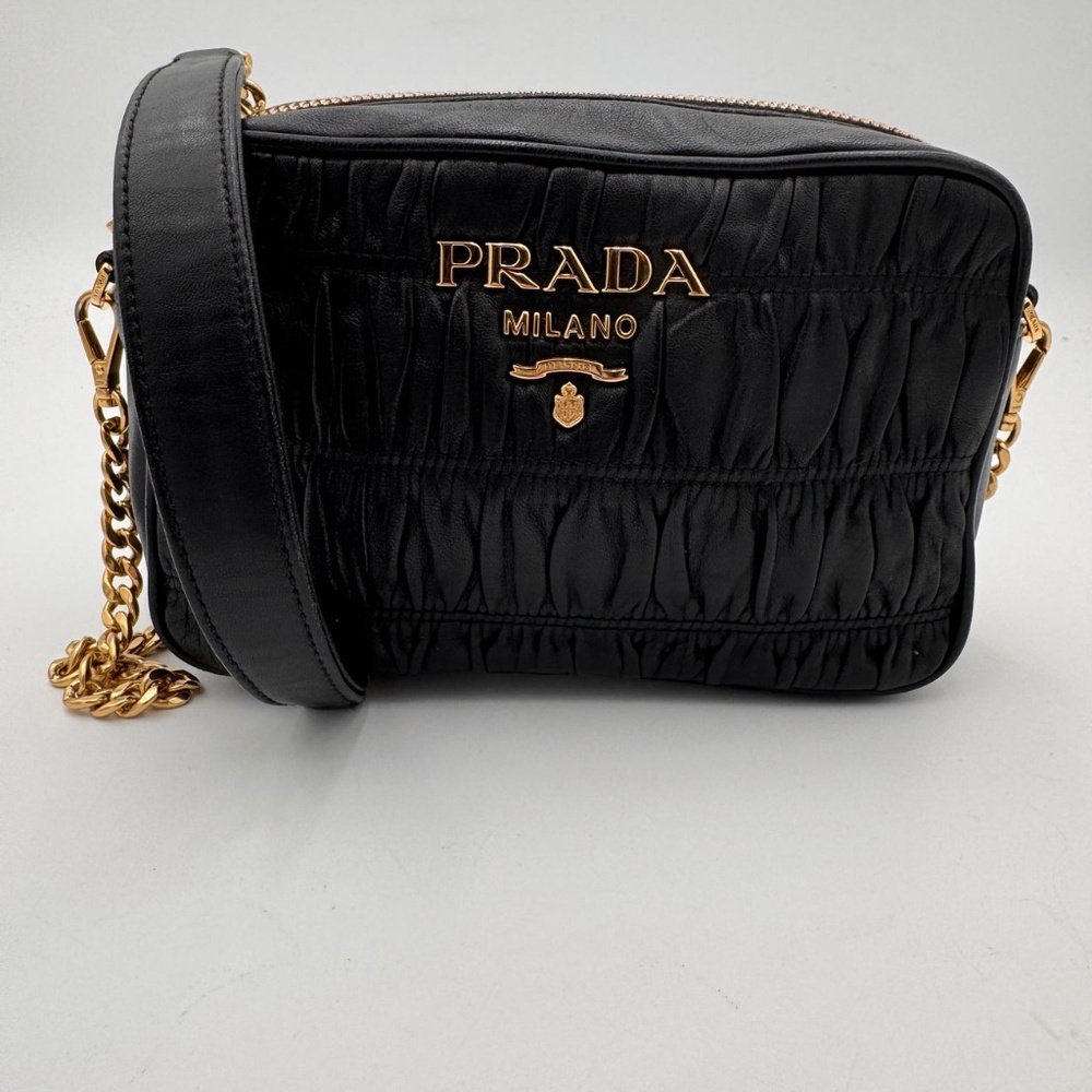 PRADA Nappa Gaufre Camera Bag Black